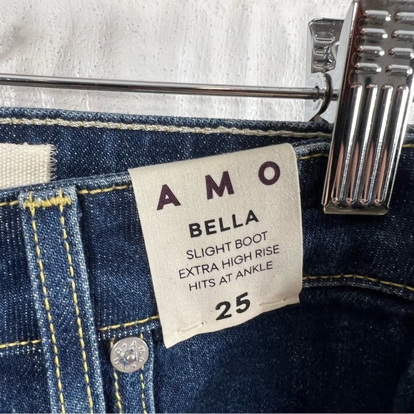 AMO Bella High Rise Slight Boot Jeans in Indie Blue NWT 25 - Picture 4 of 8